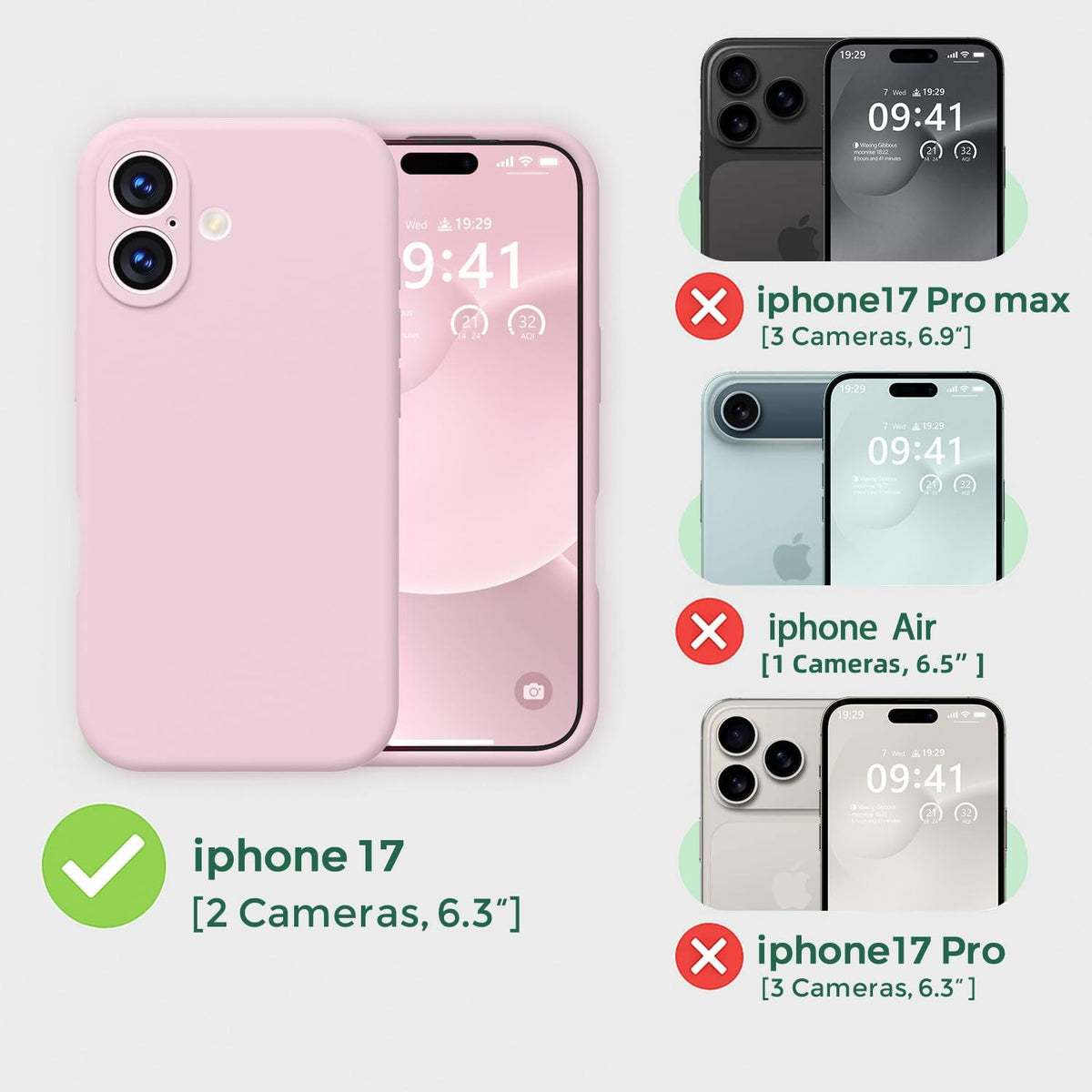 Magnetic for Iphone 17 Case [Compatible with Magsafe] [Premium Silicone Satin-Sm
