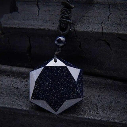 Blue Goldstone Hexagram Talisman Pendant Healing Reiki Women Men Necklace Gifts