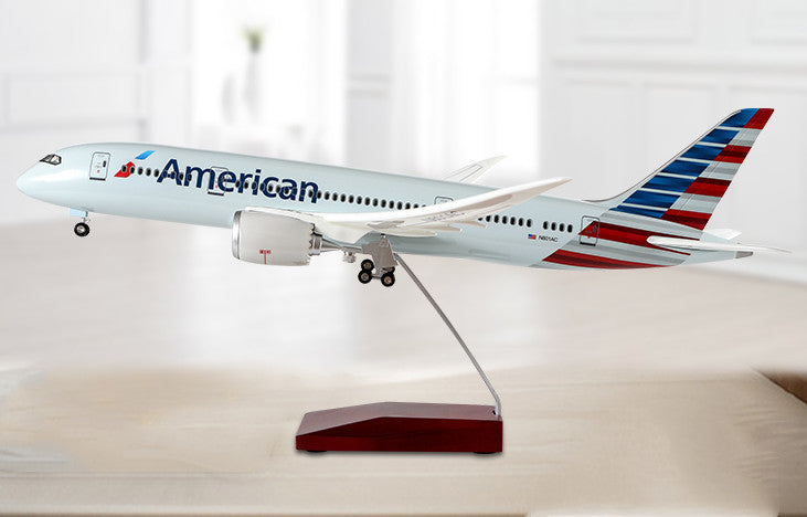 1:130 43CM American BOEING 787 Airplane Landing Gear Resin Aircraft Plane Model