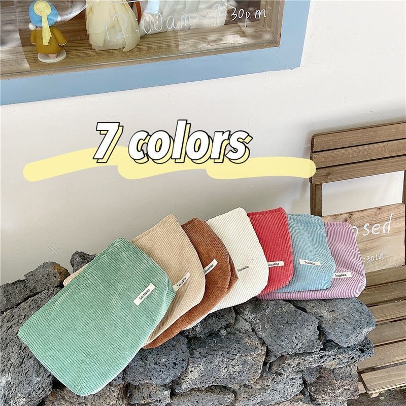 Corduroy Cosmetic Bag Cotton Cloth Makeup Pouch Travel Bags Lipstick Organizer