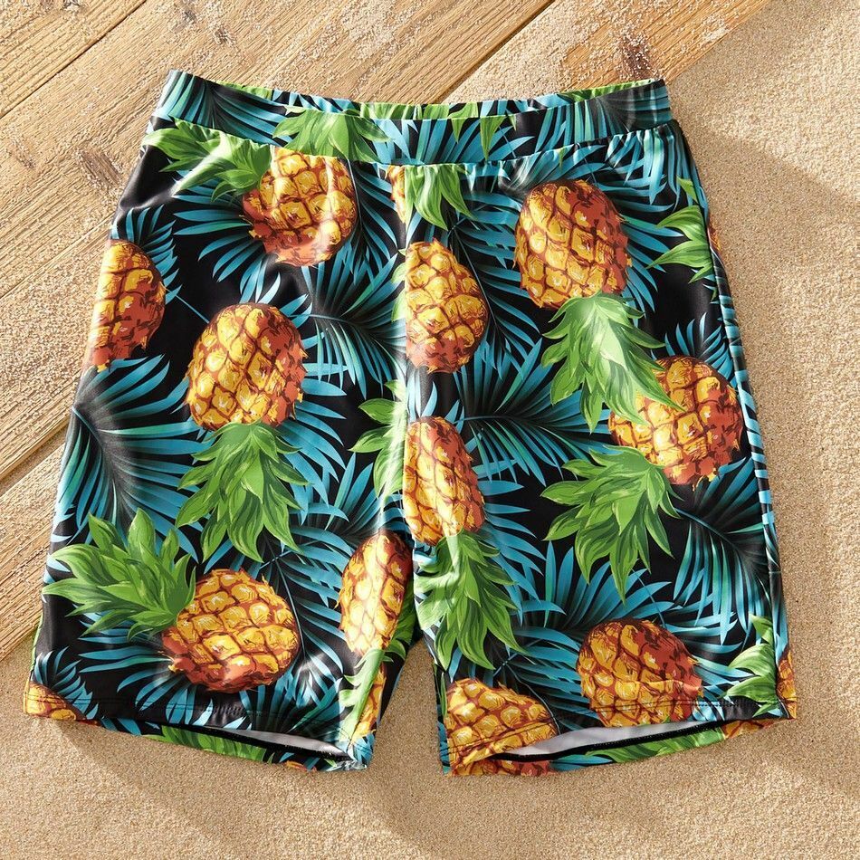Swimwear Summer Ruffle Sleeve Swimsuits Family Look Pineapple Full Yellow Sets