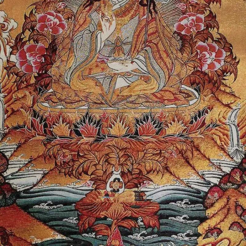 36 "Tibetan Silk Hand Embroidery Nepalese Tangka Embroidery Tara Buddha Statue"