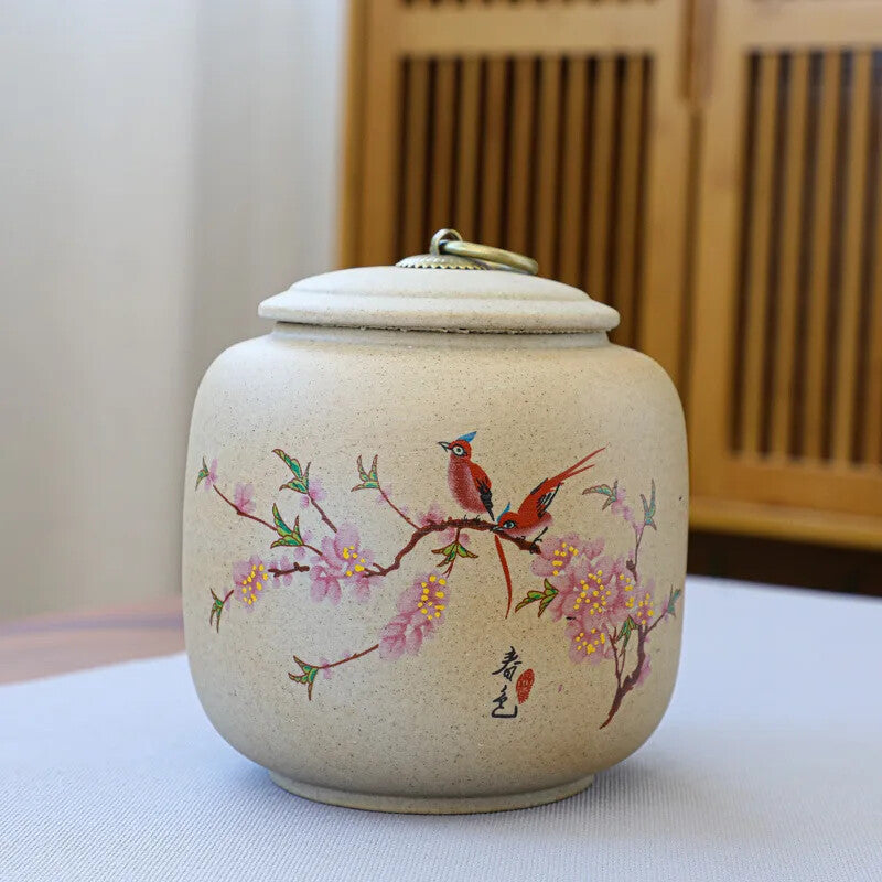 Tea Jar Ceramic Sealed Tank Home Pu 'er Tea Storage Container Tea Set Accessorie