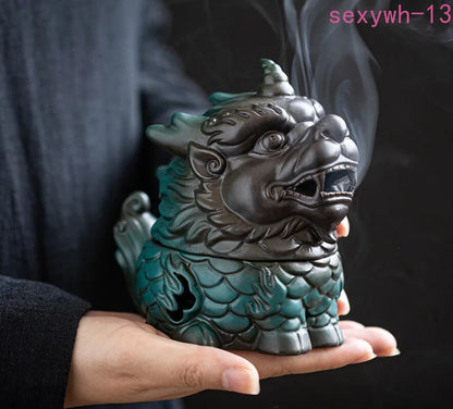 Chinese Kirin Model Fortune Decoration Tea Pet Tea Ceremony Zen Ceramic