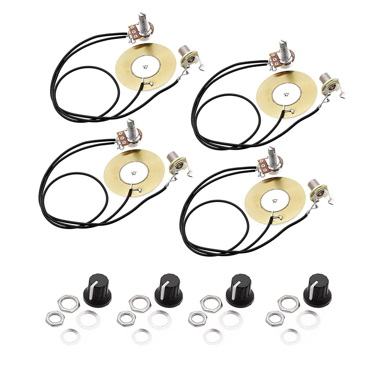 4Pcs 50MM Guitar Violin Piezo Transducer Pickup Open Pickup 6.35MM Output