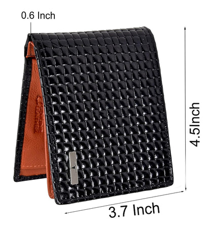 NEW BLACK/ORNAGE BI-FOLD LEATHER MEN'S WALLET RFID PROTECTION GIFT ITEM