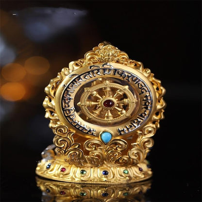 Tibetan Green Tara Pendant Inlaid Buddha Amulet Unisex Hanging Ornament