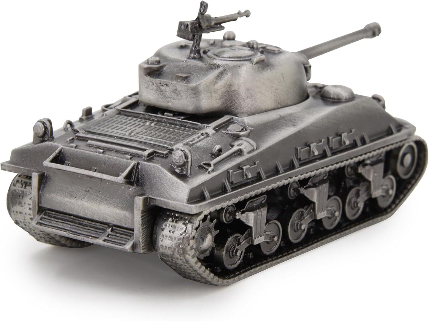 1:72 M4 Sherman Medium Tank Model Full Metal with Bamboo Gift Box Silver Color