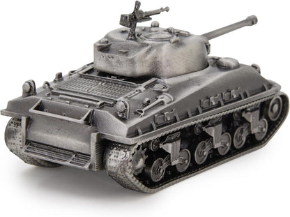 1:72 M4 Sherman Medium Tank Model Full Metal with Bamboo Gift Box Silver Color
