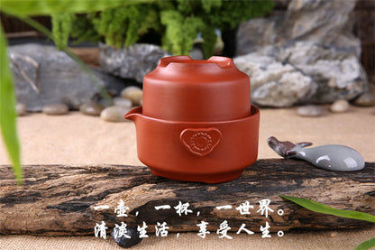Portable Tea Set Pot With Infuser Cup Yixing Zisha Red Clay Tea Set For Travel