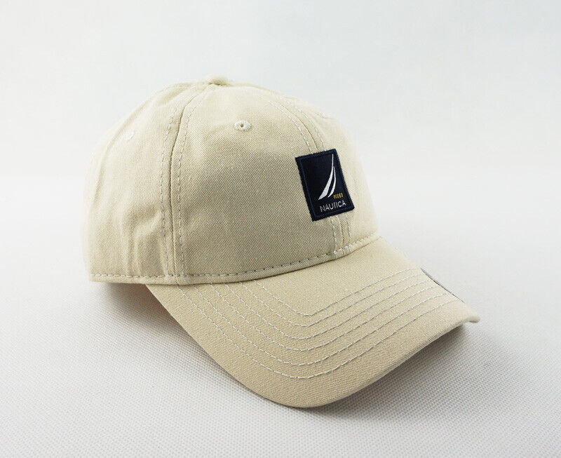 Nautica Hat Adjustable Mens Unisex Beige 100% Cotton Golf Sport Baseball Cap