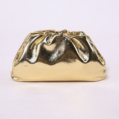 Cow Leather Cloud Bag Shoulder Bag Small Crossbody Dumpling Shape Handbag Clutch