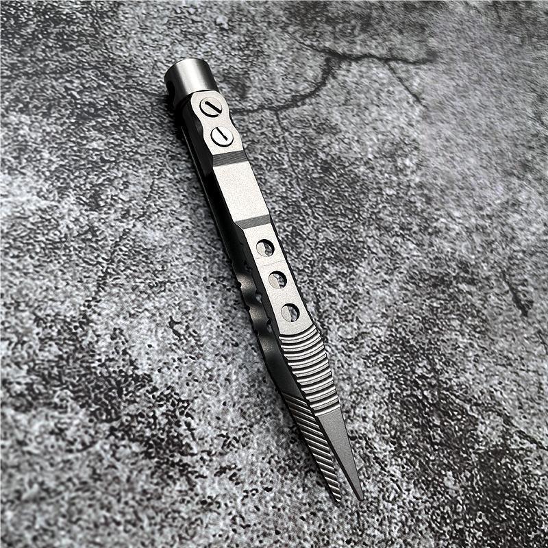 EDC Titanium Alloy CNC Tweezer Portable Antiskid Outdoor Pocket Camping Tool