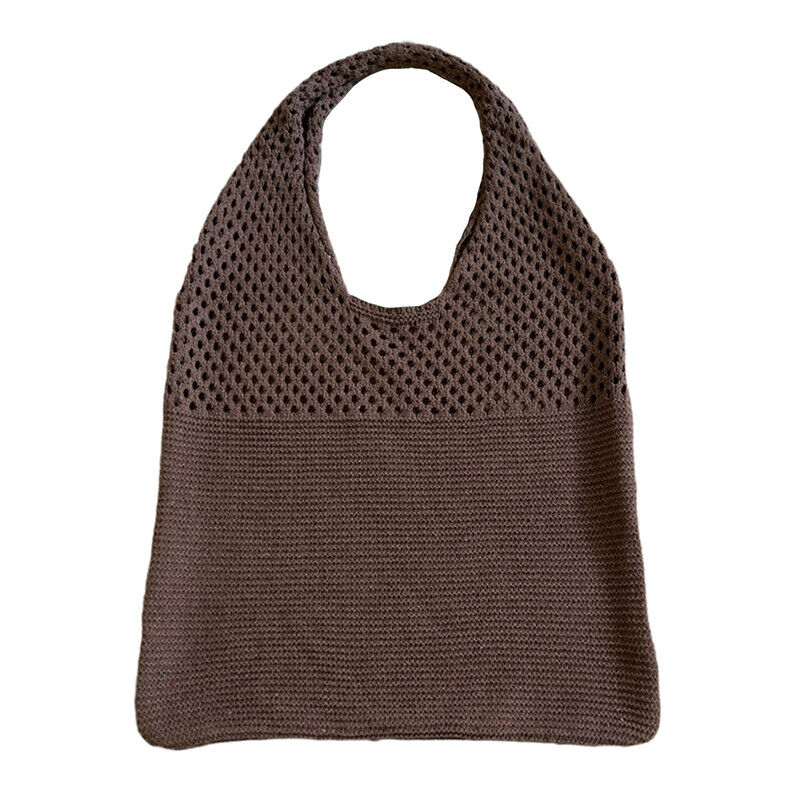 Crochet Braided Knitted Handbags Large Capacity Totes Hollow Woven Shoulder Bag
