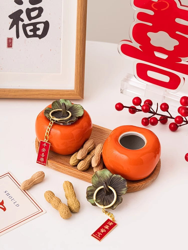 Everything Persimmon Ruyi Persimmon Decoration Living Room Tea Jar Ceramic