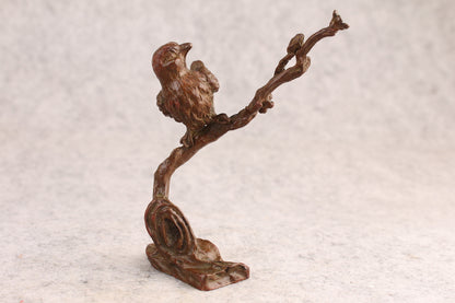 10cm H Lucky bird on club Collection chinese bronze home decor decoration