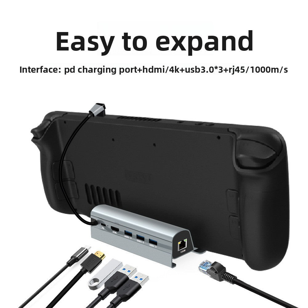 Steam Deck Gaming Console Base 6-in-1 Expansion Dock Supporting Nintendo 4K 60Hz