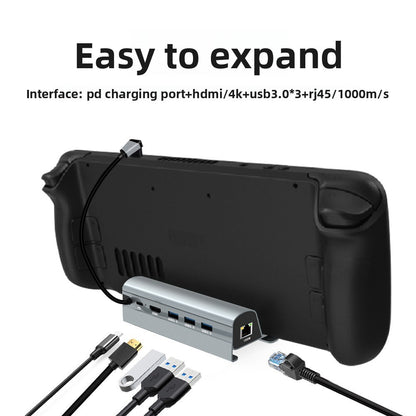 Steam Deck Gaming Console Base 6-in-1 Expansion Dock Supporting Nintendo 4K 60Hz