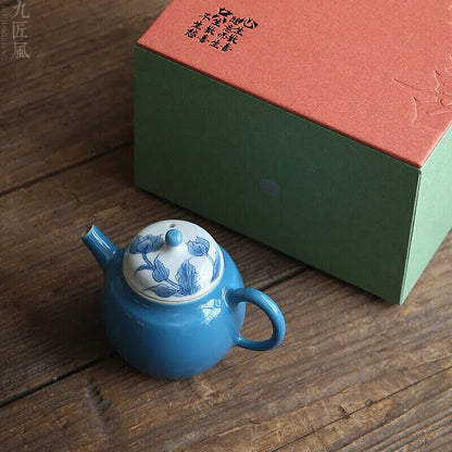 Tea Pot,Blue Glaze,Japanese Teapot,Portable Travel Infusers,Samovar Chines Set