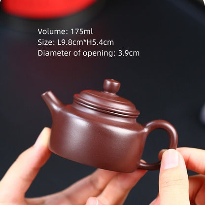 Full Handmade Tea Pot Dezhong Pot Marked True Yixing Zisha Purple Grit Clay New