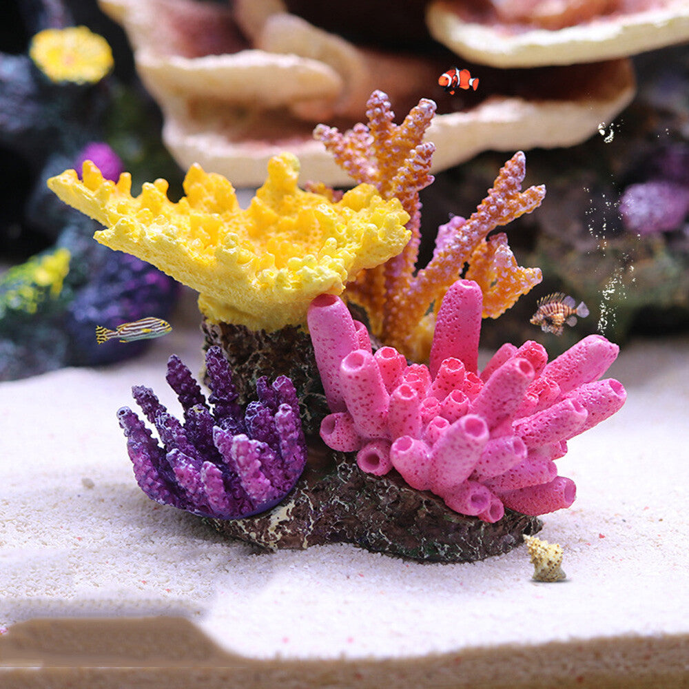 11.5cm Aquarium Landscape Plant Artificial Resin Coral Reef Fish Tank Home Decor