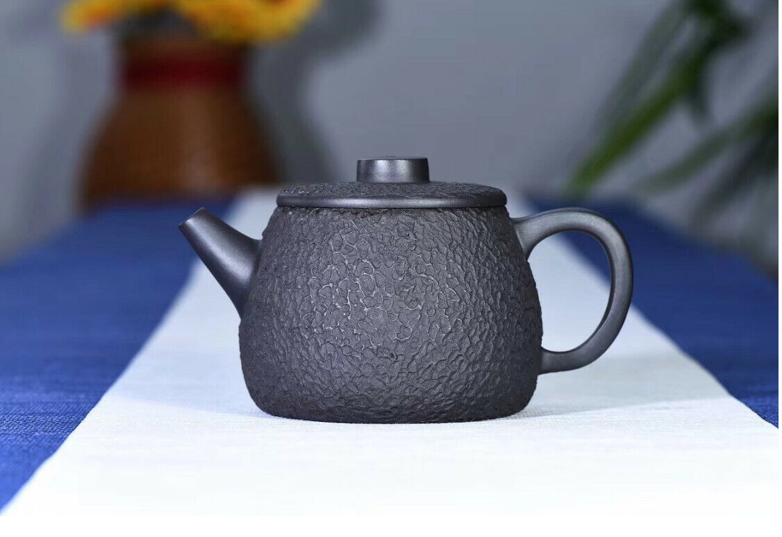 260cc Chinese handmade JuLun  tea pot zisha black clay Gongfu iron-rich teapot