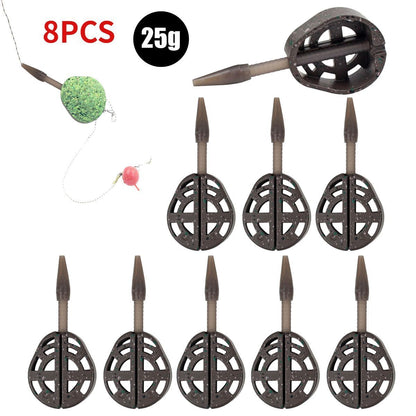 25/35g Inline Method Feeder Mold Bait Thrower Bait Plumb Set Zinc Alloy Carp Kit