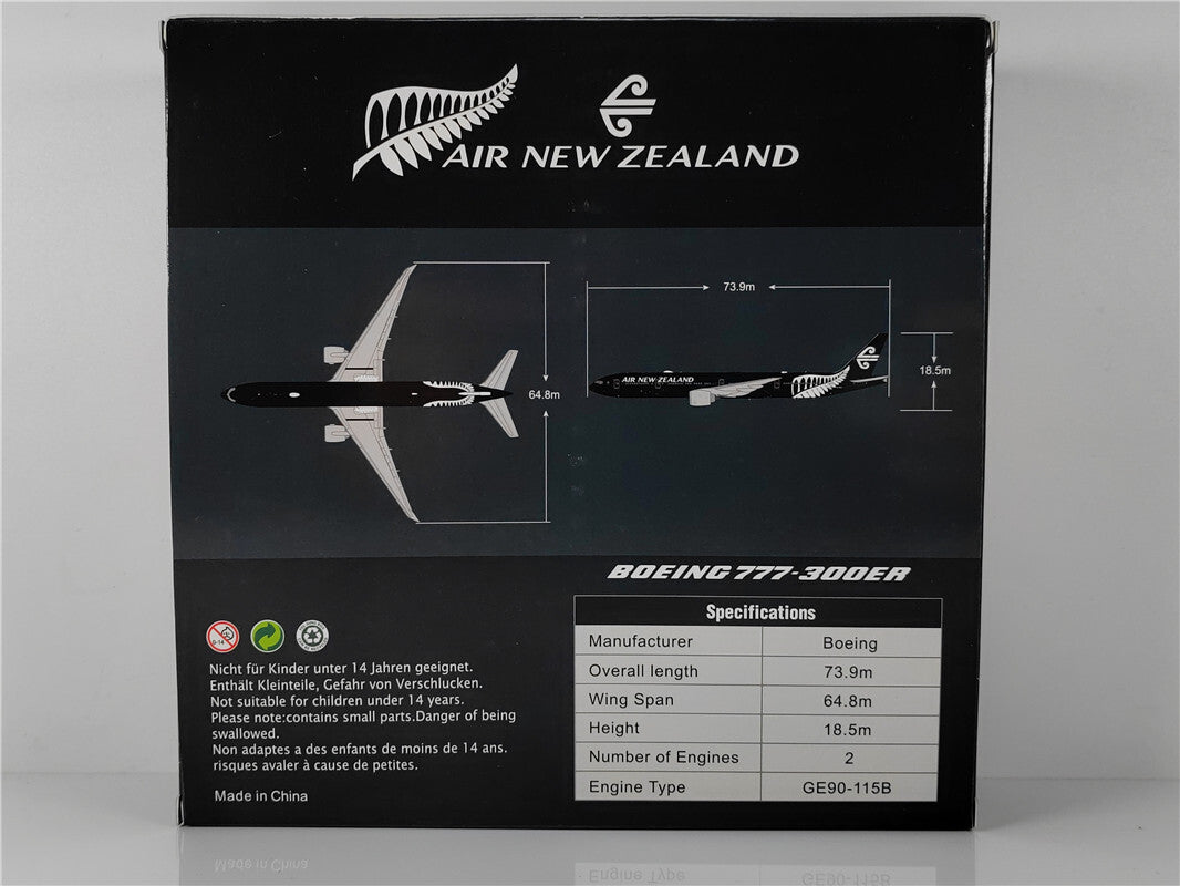 1:400 JC Wings AIR NEW ZEALAND BOEING B777-300ER Airplane Diecast Aircraft Model
