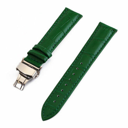Crocodile Genuine Leather Watch Bands 12mm~24mm Wristwatch Butterfly Clasp Strap