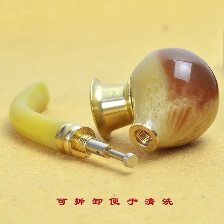 Yellow Horn Pipe Super Filter Cigarette Holder Can Be Cleaned and Recycled 1pc
