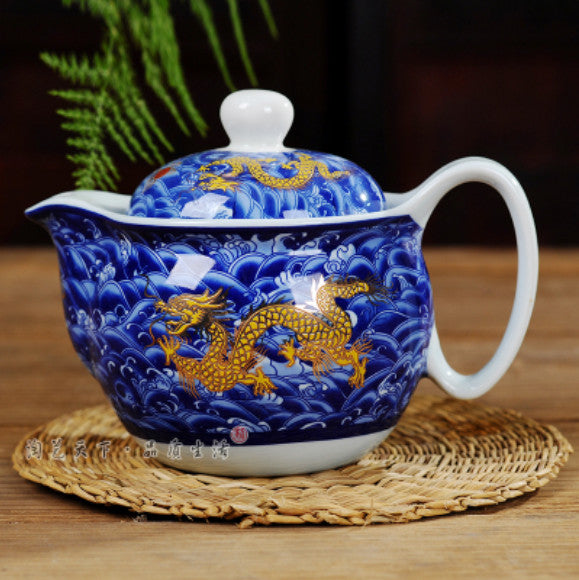 NEW Chinese Dragon Ceramic Porcelain Tea Cup Coffee Mug with Infuser&lid&saucer