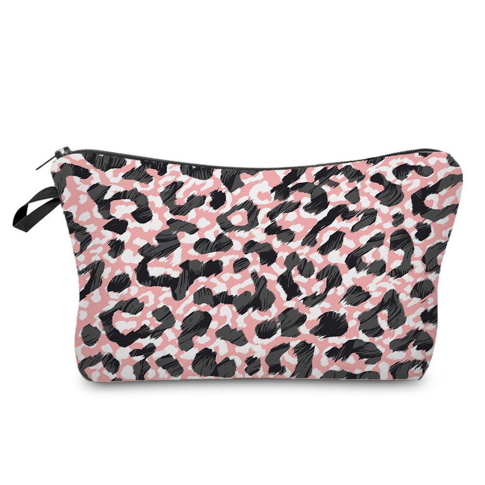 Personalized Pretty Makeup Bag Leopard Print Cosmetic Bags Multifunction Travel