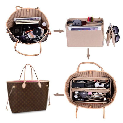 Cosmetic Purse Felt Cloth Insert Bag Handbag Organizer 17*34*18CM Traveling 1 PC