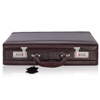 New Leather Travel Briefcase Combination Lock Office Business Handbag