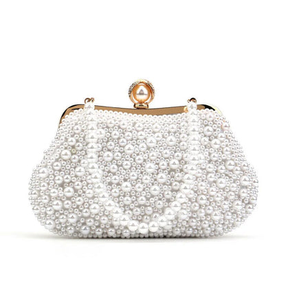 Beading Women Evening Bag With Chain Shoulder Pearl Handbags Chain Shoulder