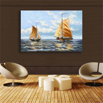 Sailboat Canvas Painting Wall Art Poster HD Print for Living Room Home Decor