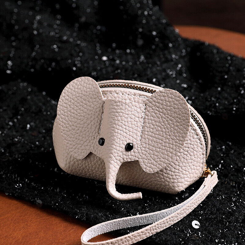 Women PU Leather Elephant Shape Wallet Zipper Coin Mini Purse Key Kard Bag