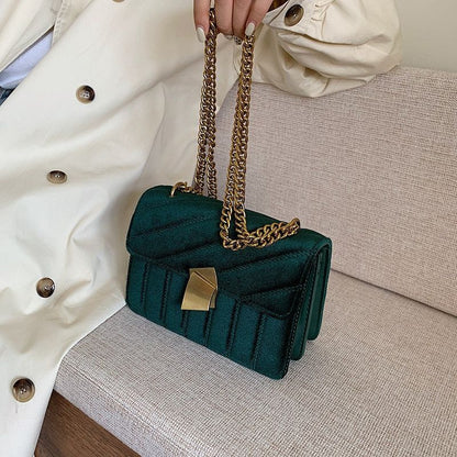 Handbag Shoulder Bag Vintage Velvet Chain Evening Clutch Messenger Crossbody 1PC