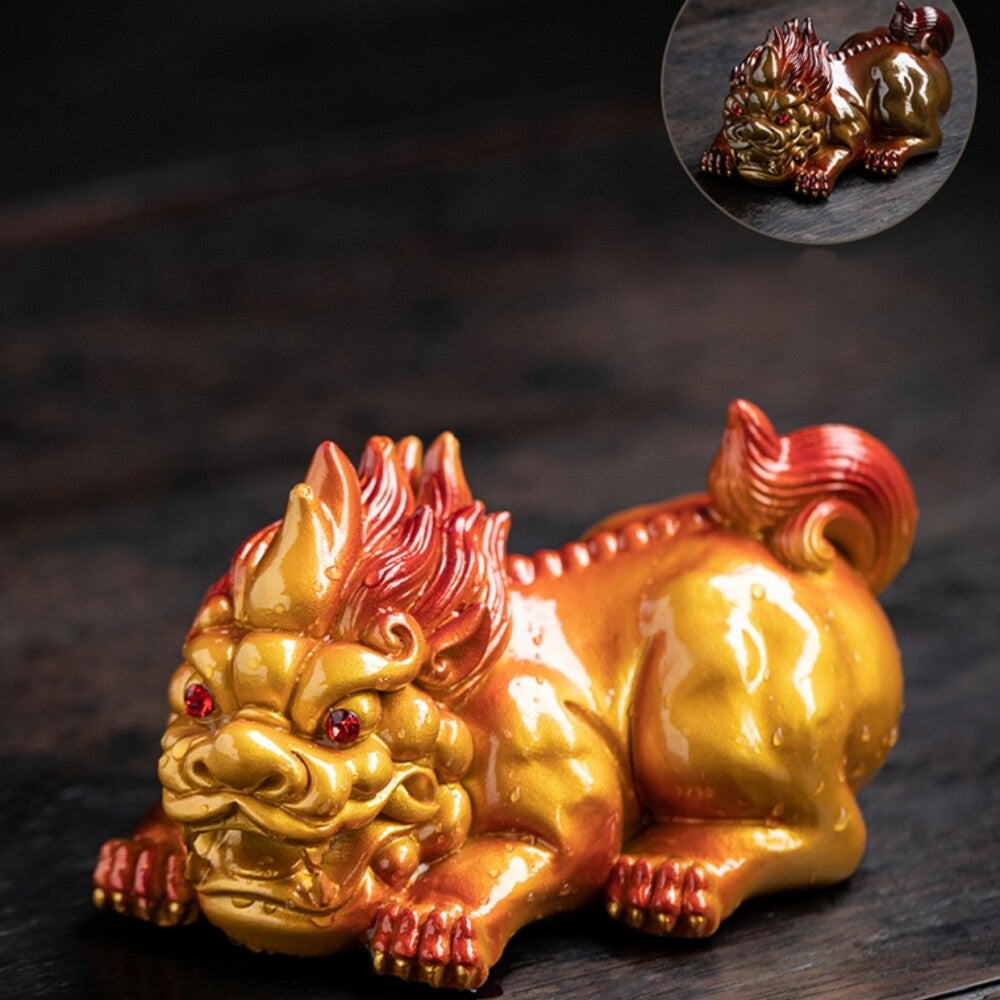 Color Change Tea Pet Mascot Wealth Bring Ornament House Warming Gift Resin Small