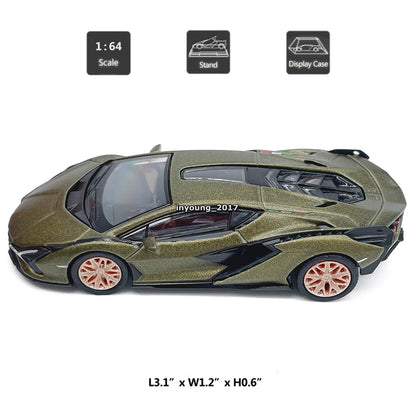 1/64 Lamborghini Sian FKP 37 Model Toy Car Diecast Toy Vehicle Kids Adults Green