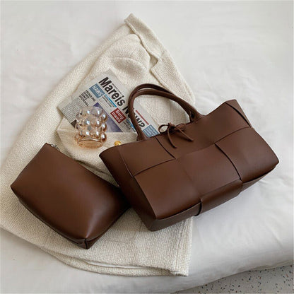 2 Set Women's Tote Bags PU Leather Shoulder Bags Women Lady Bag Handbags