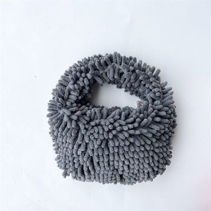 Winter Handbag Plush Shoulder Bags Soft Handbag Mop Plush Traveling Purse 1 PC