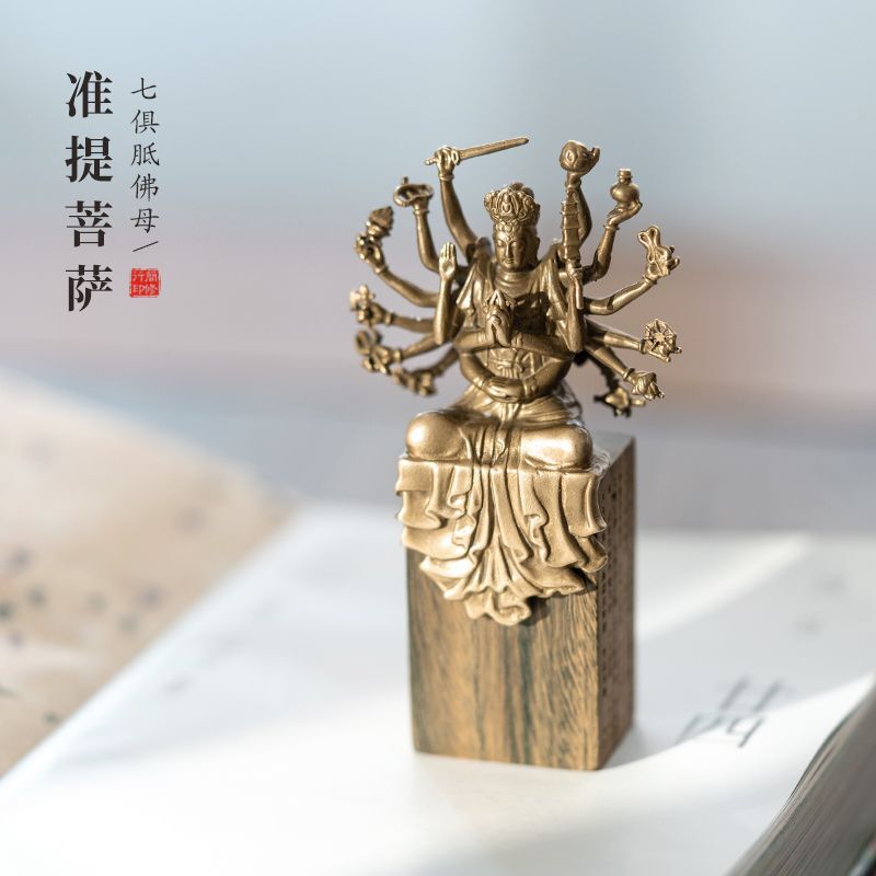 6.4CM Buddhist Articles Mini Buddha Mother Carvings Handmade Bronze Ornaments