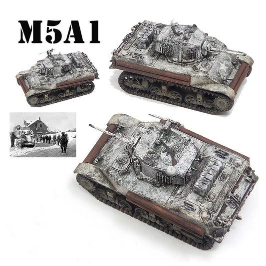 1/72 U.S Stuart Tank M5A1 Light Tank Snow Painting PP0058 Finished Model