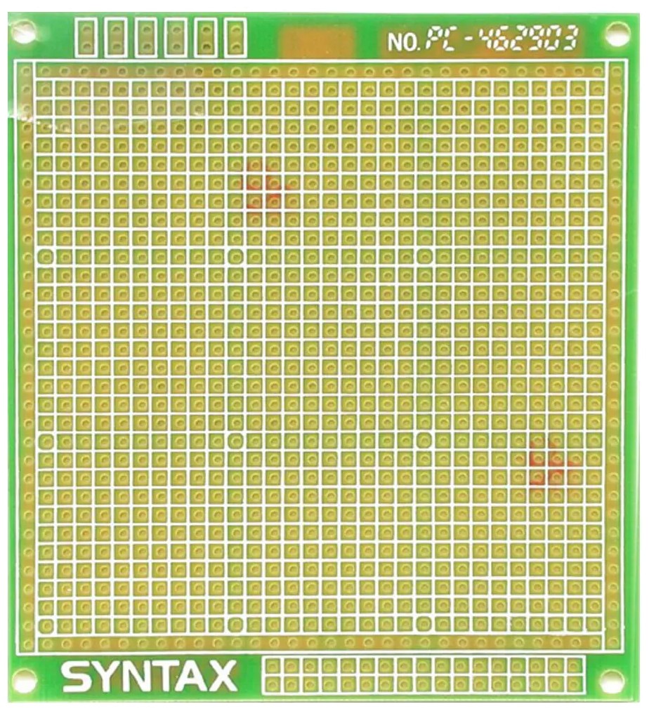3¾" x 3⅜" Prototyping Board, 0.042" Diameter Holes on 0.1" Grid (PC462903)