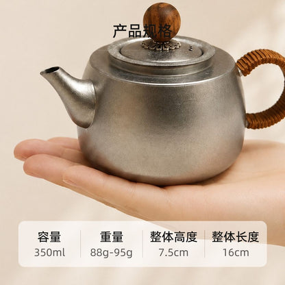 99.9% Titanium Tea Pot 350ml Portable Teapot with Infuser Tea Filter