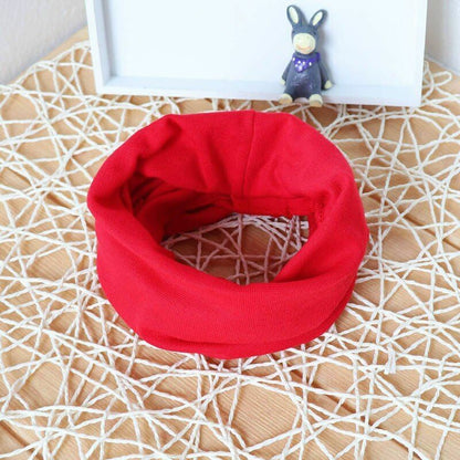 Hats Scarf Solid Knitted Cotton Baby Children Warm Earmuffs Colorful Crown Caps