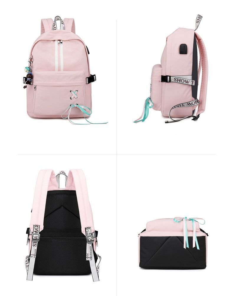 Fashion Reflective Waterproof Backpack Bag Travel Laptop Rucksack Bookbag Pouch