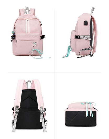 Fashion Reflective Waterproof Backpack Bag Travel Laptop Rucksack Bookbag Pouch