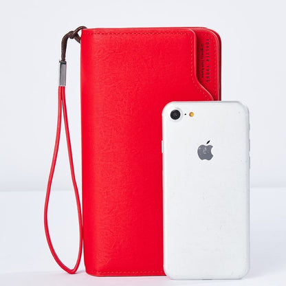 Synthetic Leather Wallet Clutch Purse Red 3Fold Zipper Purse Money Bag Coin 1 PC
